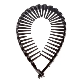 12 Flexible Comb Hair Clips - Black #90153