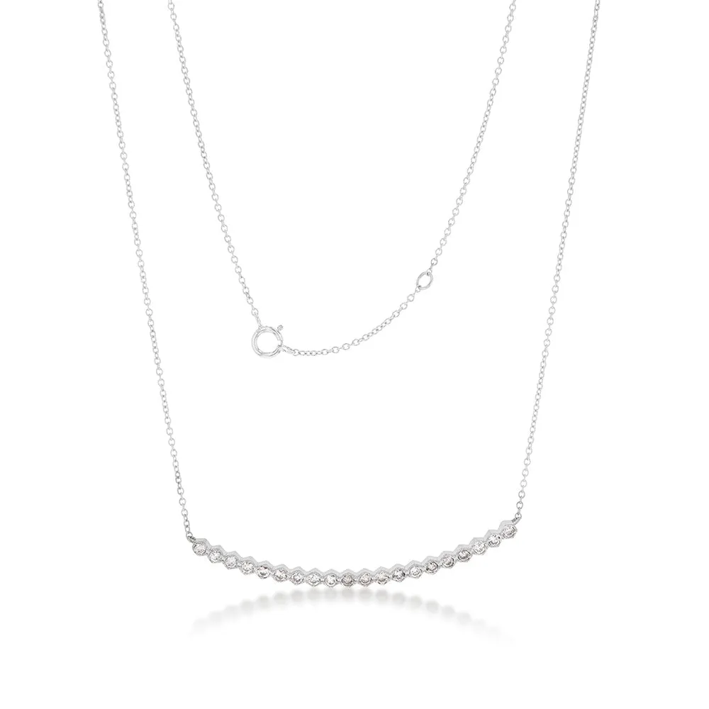 14ct White Gold 1/2 Carat Diamond 45cm Chain With 20 Diamonds