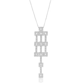 14ct White Gold Pendant With 0.85 Carats And Chain