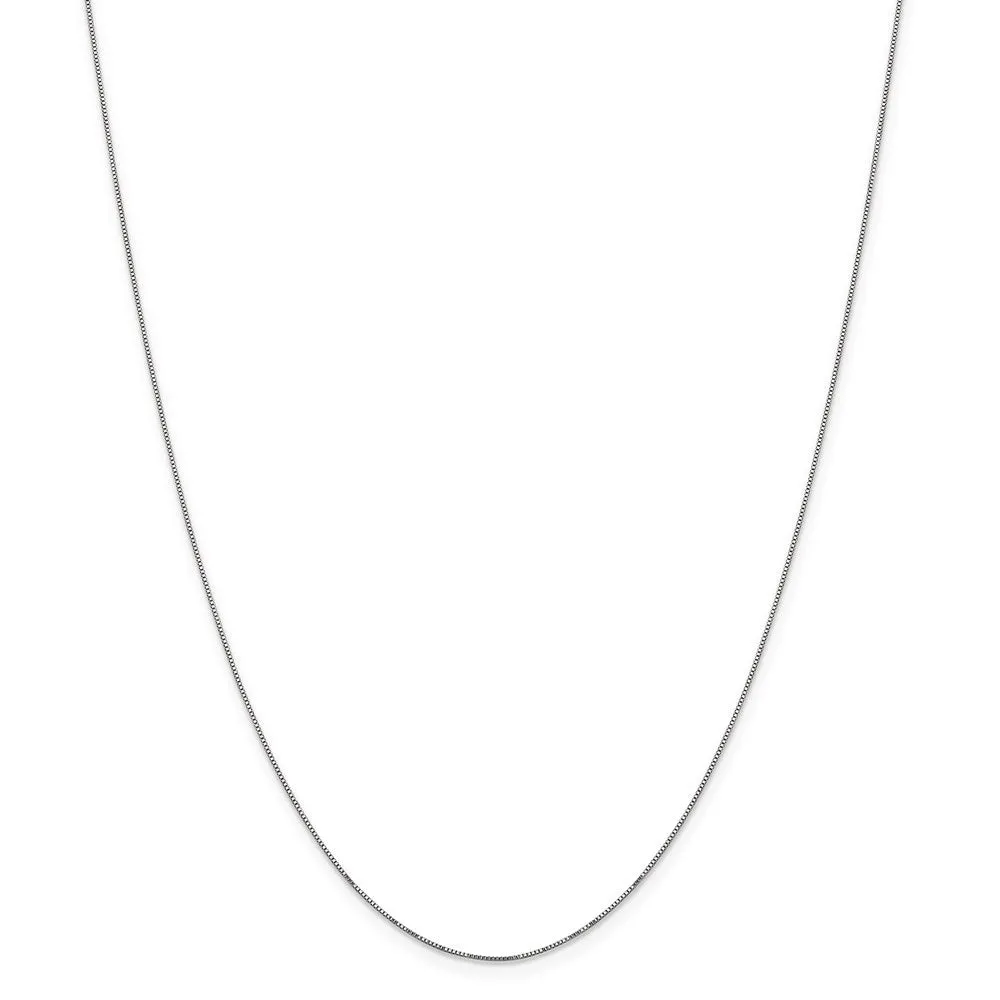 14k Carded WG .5mm Box Chain(CARDED) | 5BW