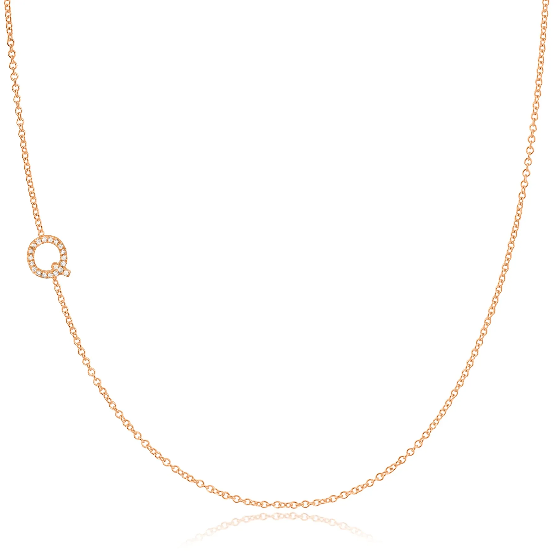 14K GOLD ASYMMETRICAL LETTER NECKLACE - Q