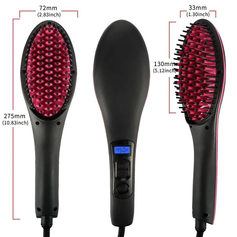 2 in 1 Hair Straightening Brush Ceramic and Hair Curler