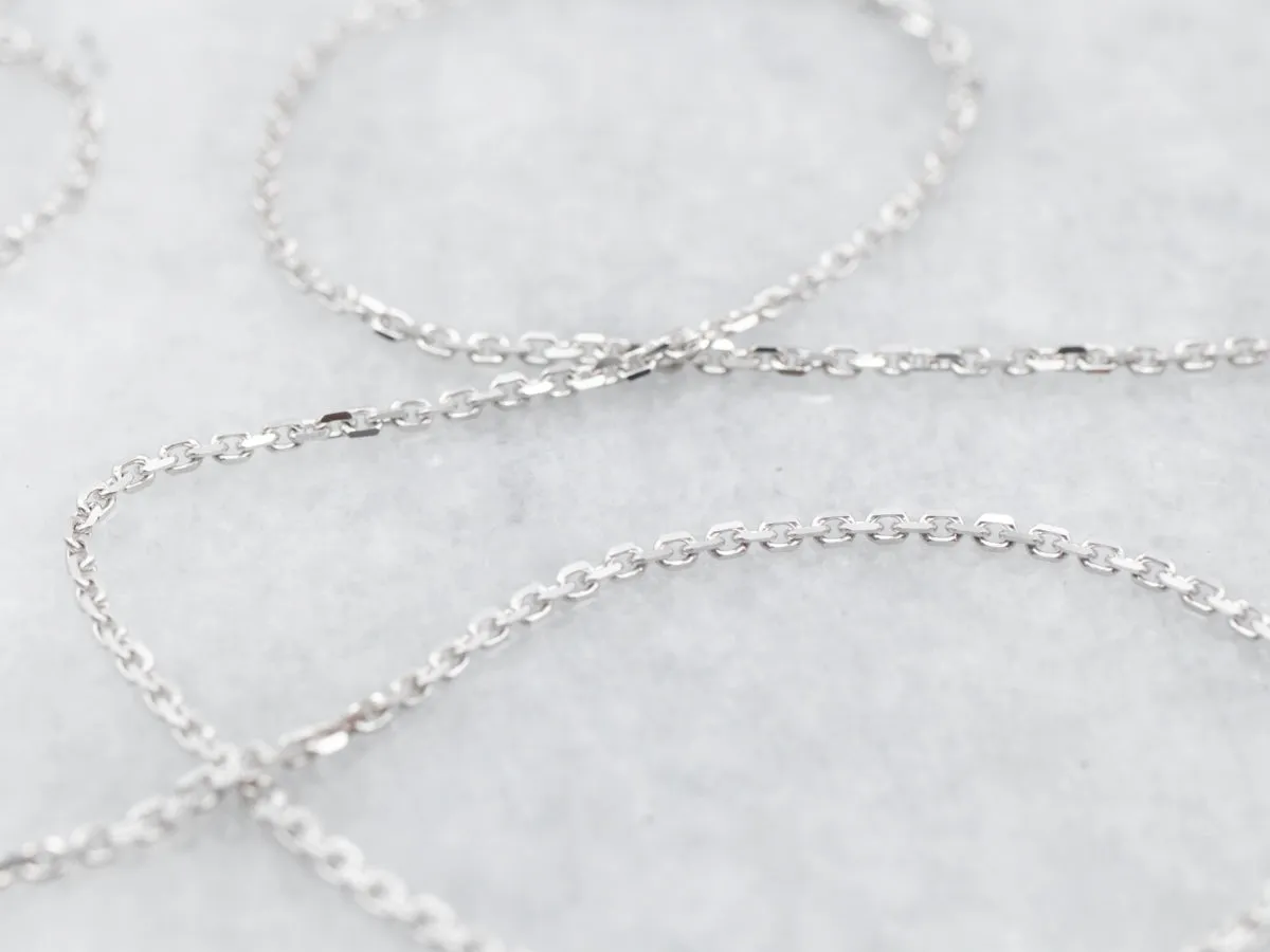 20-Inch White Gold Cable Chain