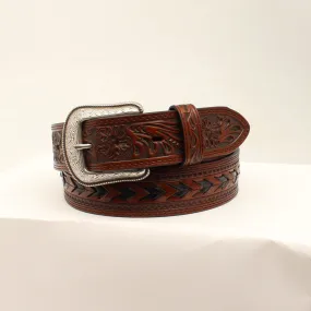 3D Men's Floral Chevron Stitching Belt