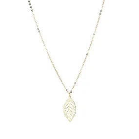 9kt Gold Leaf Pendant Necklace