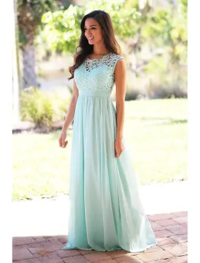 A-Line Bridesmaid Dress Sleeveless Elegant Floor Length Chiffon Ribbon Pleats