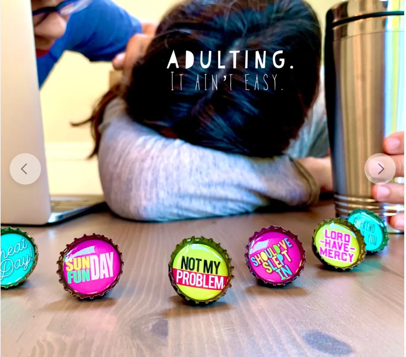 Adulting Bottle Cap Magnets