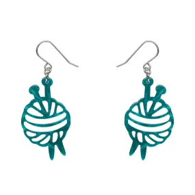 Ball Of Yarn Ripple Drop Earrings - Teal