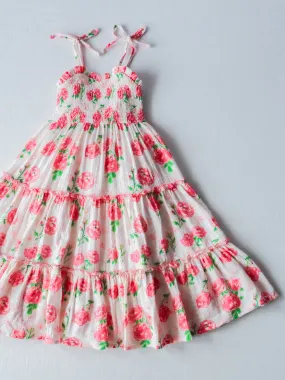 Beach Dress - Raspberry Roses