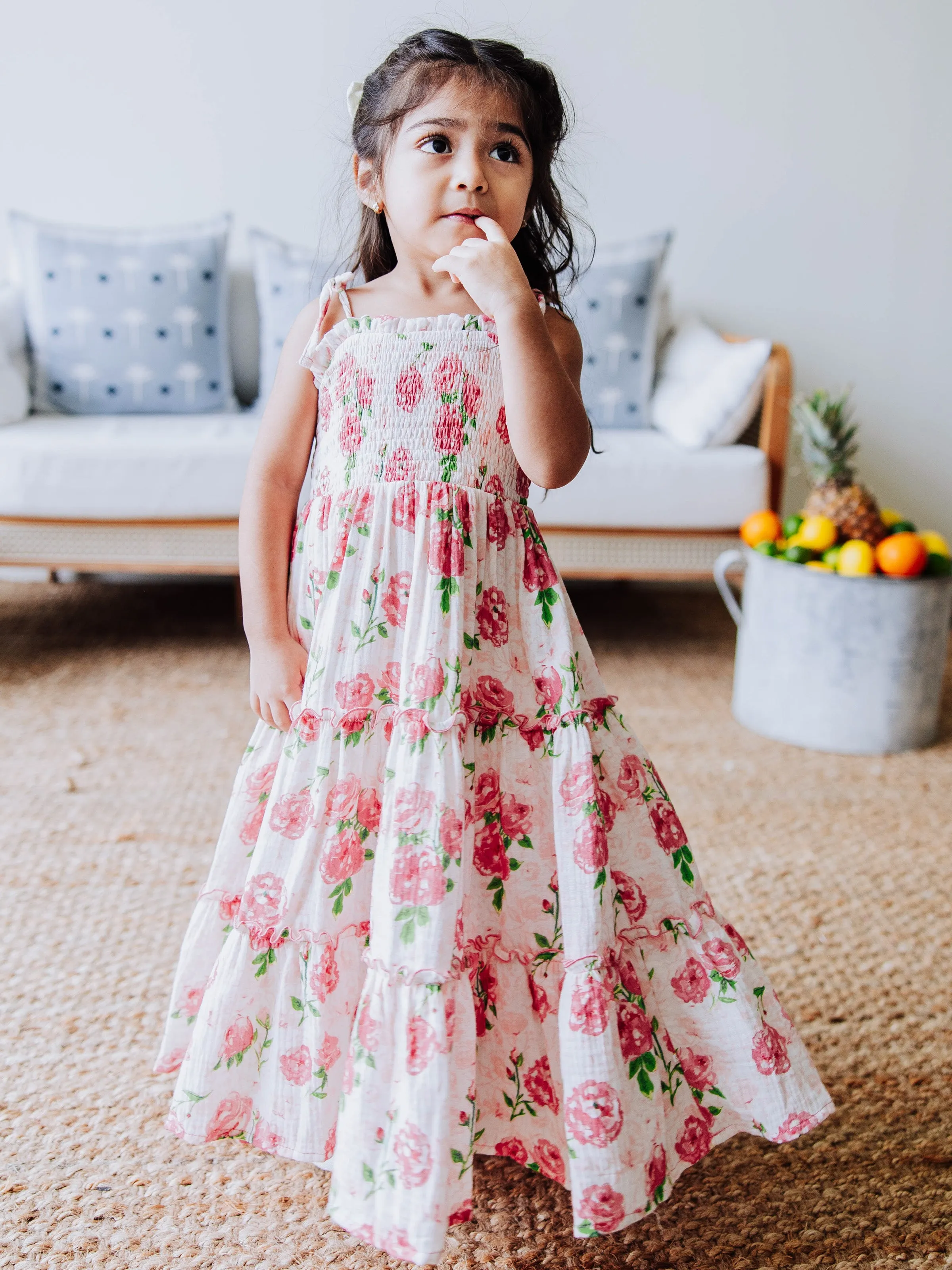 Beach Dress - Raspberry Roses