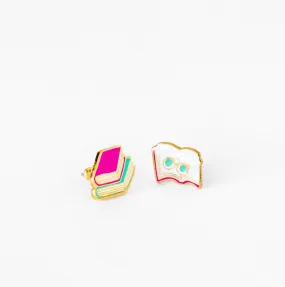 Book and Glasses Earrings