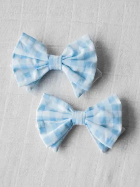 Bow Set Duo - Cheery Blue Check