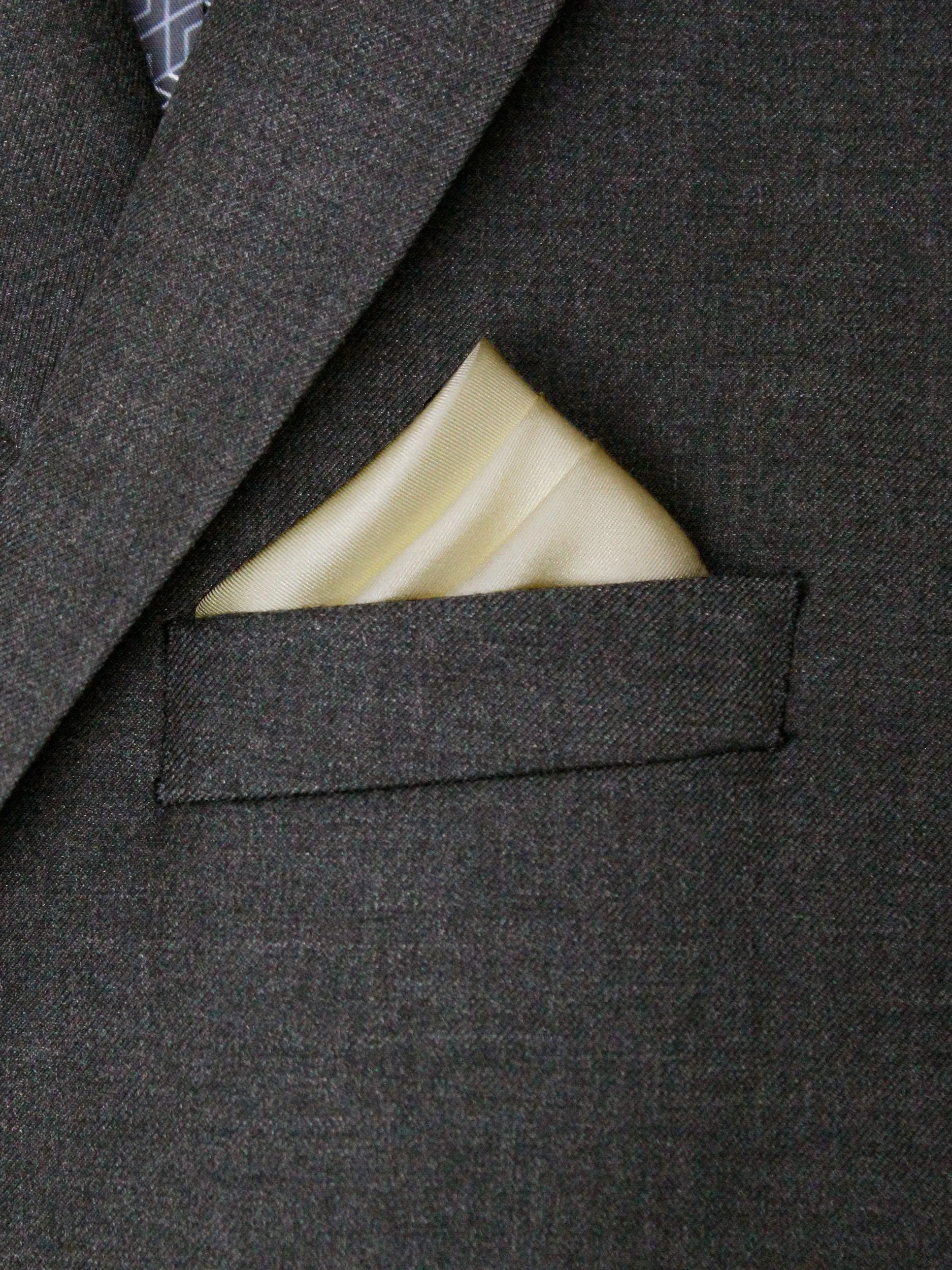 Boy's Pocket Square 32034 Solid - Creme