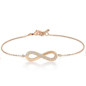 Elegant 18k Rose Gold Infinity Chain Bracelet for Women