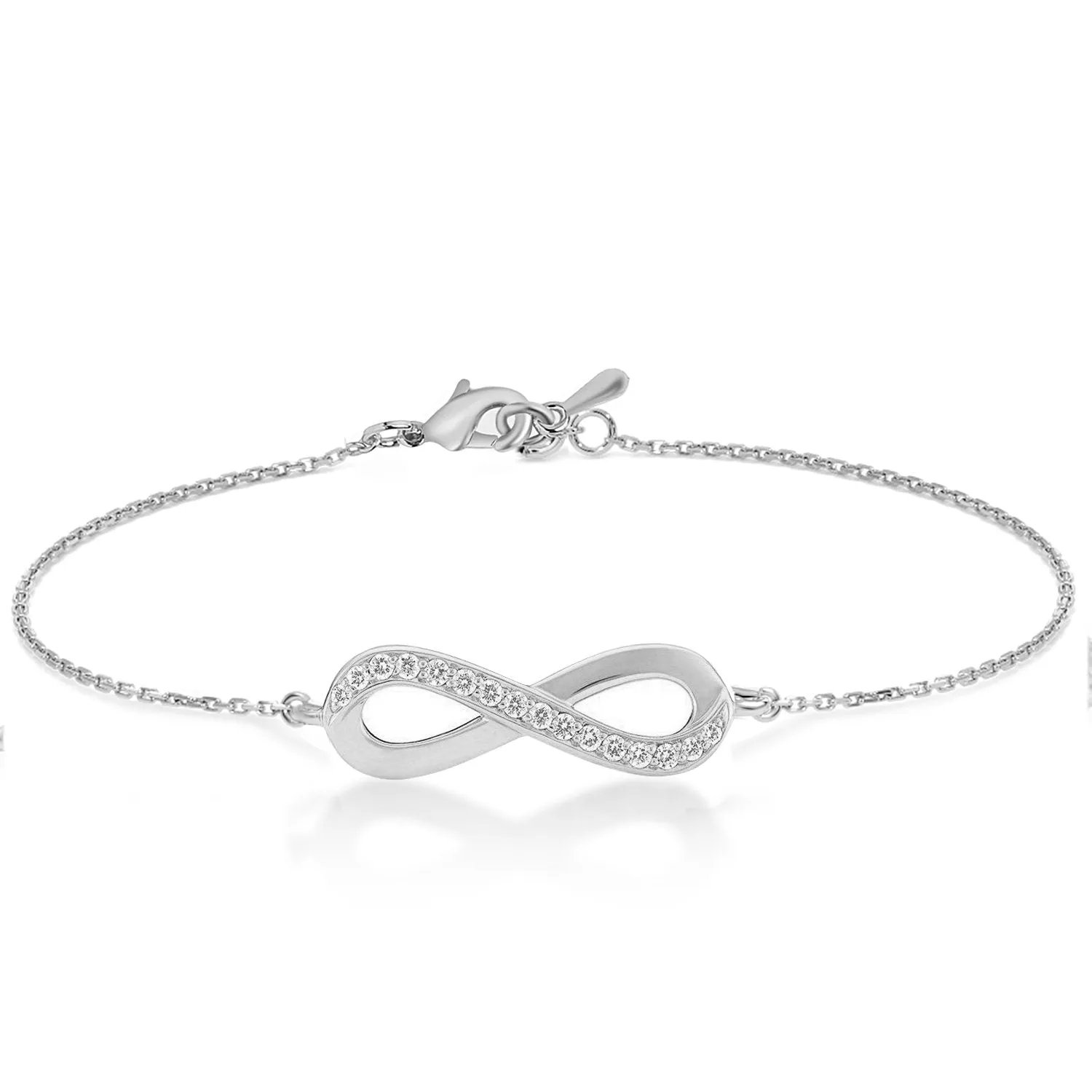 Elegant 18k Rose Gold Infinity Chain Bracelet for Women