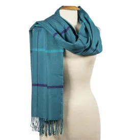 Brushed Merino Wool Wrap: Turquoise