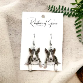 Bull Terrrier Earrings - Dog Earrings, Dog Jewelry, Dog Mom, Bull Terrier Dog, Mackenzie Dog, Handmade Earrings, Miniature Bull Terrier