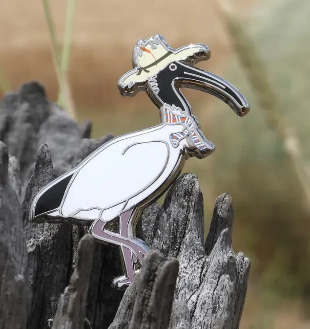 Bush Bling Pin - Ibis in Hat