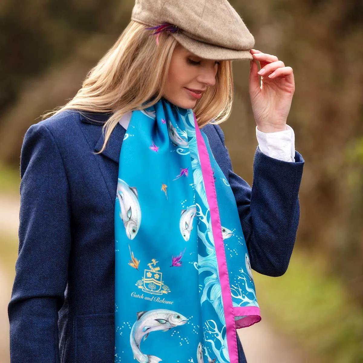 Catch and Release Cobalt Classic Silk Scarf