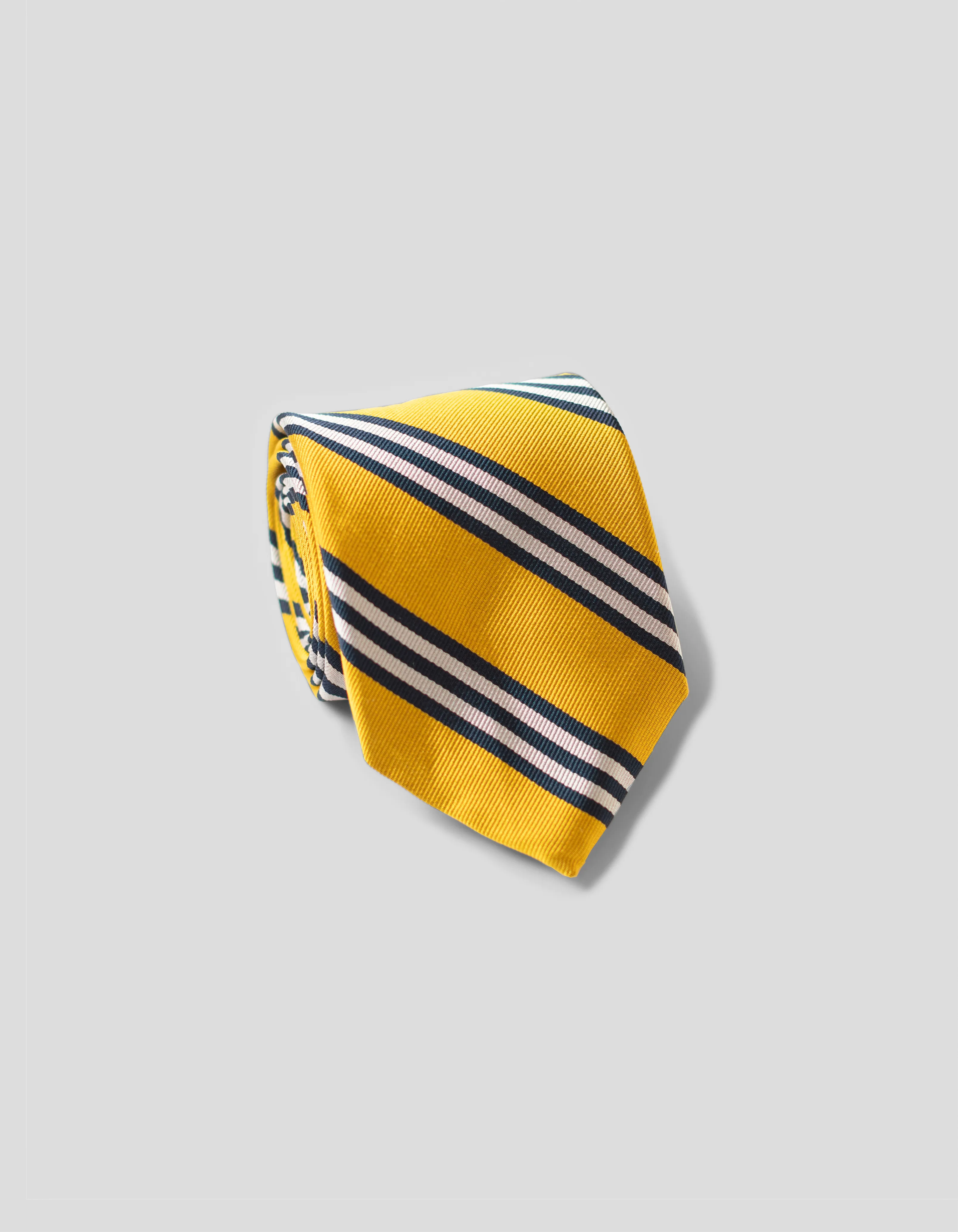 CLASSIC SILK REPP STRIPE STRIPE TIE - YELLOW/NAVY/WHITE