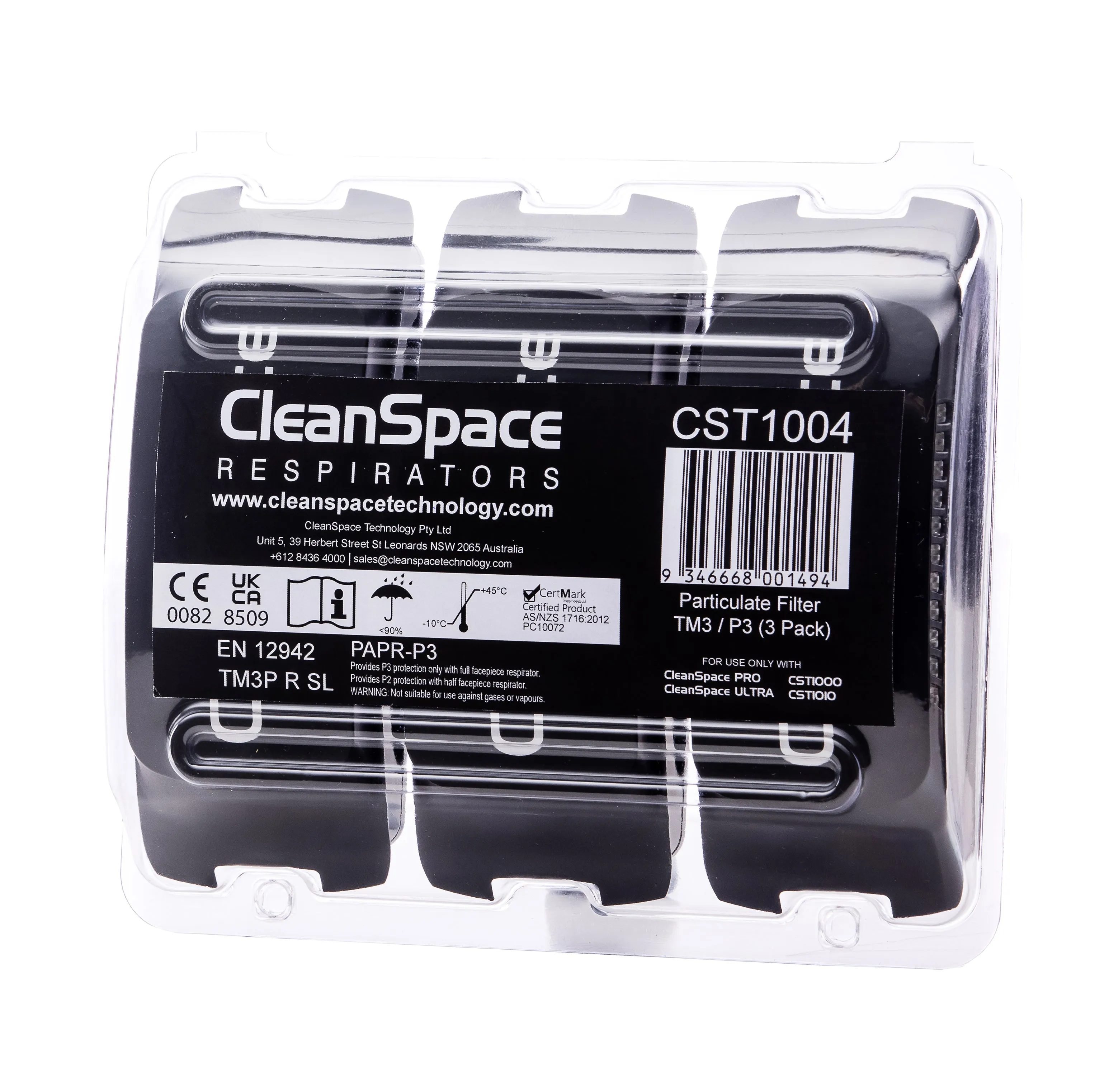 CleanSpace™ CST Particulate High Capacity TM3 / P3 Filter (3Pk) CST1004