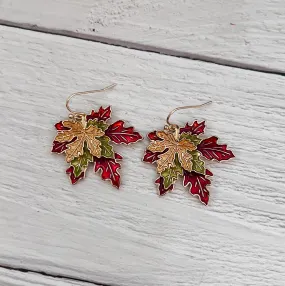 Colorful Fall Leaf Earrings