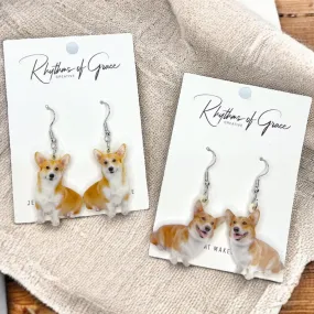 Corgi Earrings - Dog Earrings, Dog Jewelry, Dog Mom, Corgi Jewelry, Dog Accessories, Corgi Accessories, Welsh Corgi, Furbaby, Corgi Lover