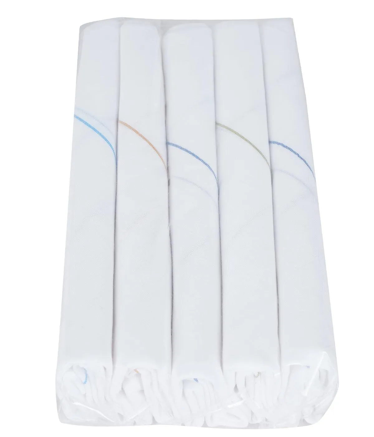 Cotton White Hand Kerchief (5 in 1)