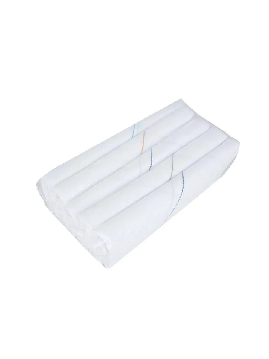 Cotton White Hand Kerchief (5 in 1)