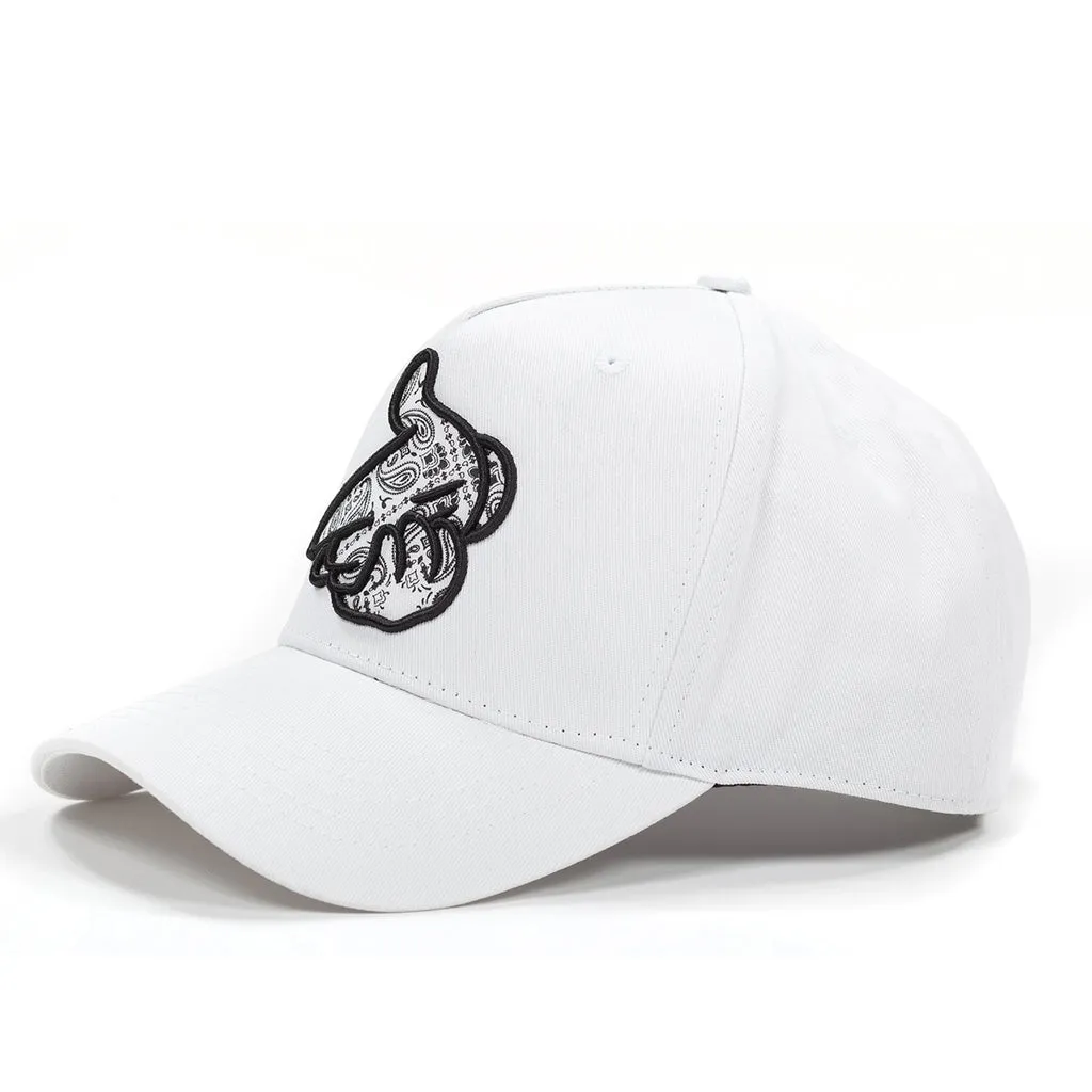 Crooks & Castles Paisley Logo Airgun Snapback Cap White