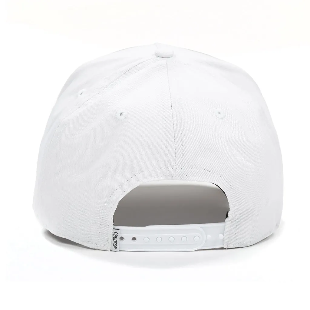 Crooks & Castles Paisley Logo Airgun Snapback Cap White