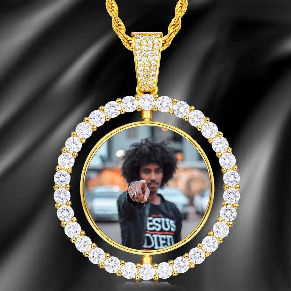 Custom Double Sided Photo Medallion Necklace- Necklace With Photo Inside