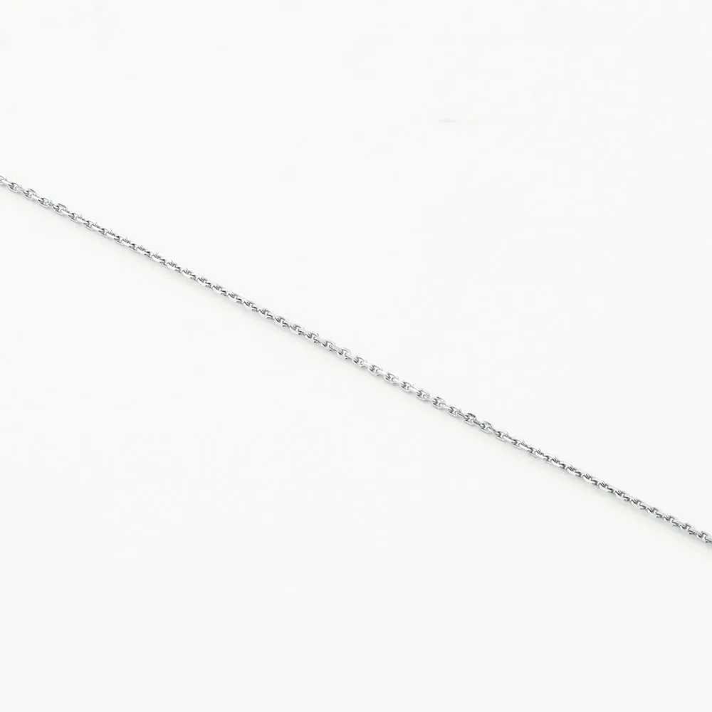 Diamond Letter A Necklace in Silver