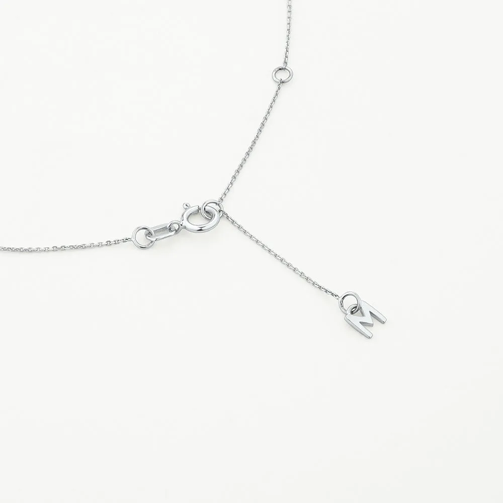 Diamond Letter A Necklace in Silver