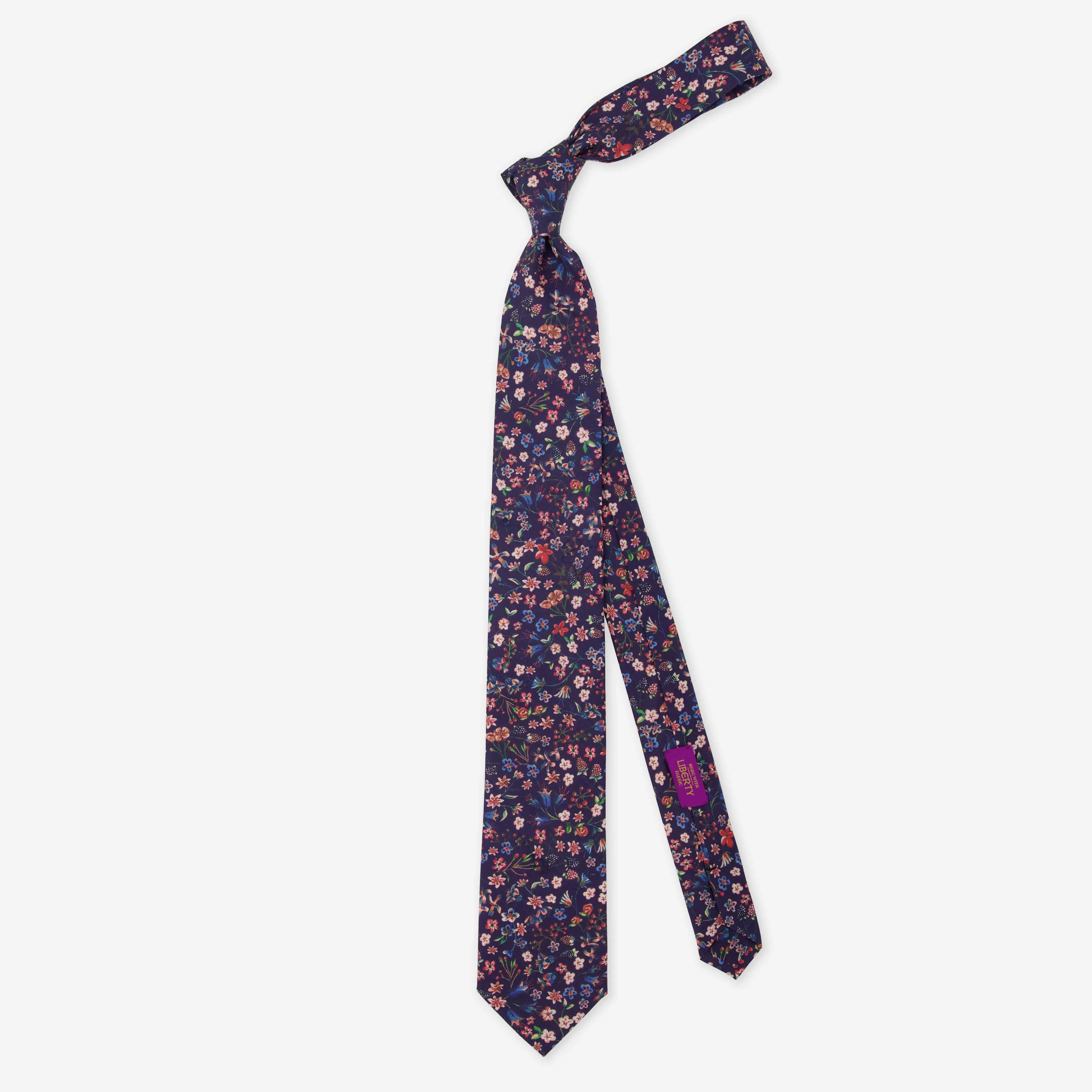 Donna Leigh Floral Navy Tie