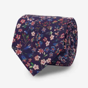 Donna Leigh Floral Navy Tie