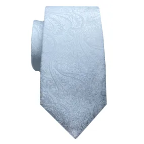 Dormeuil White Paisley Silk Tie