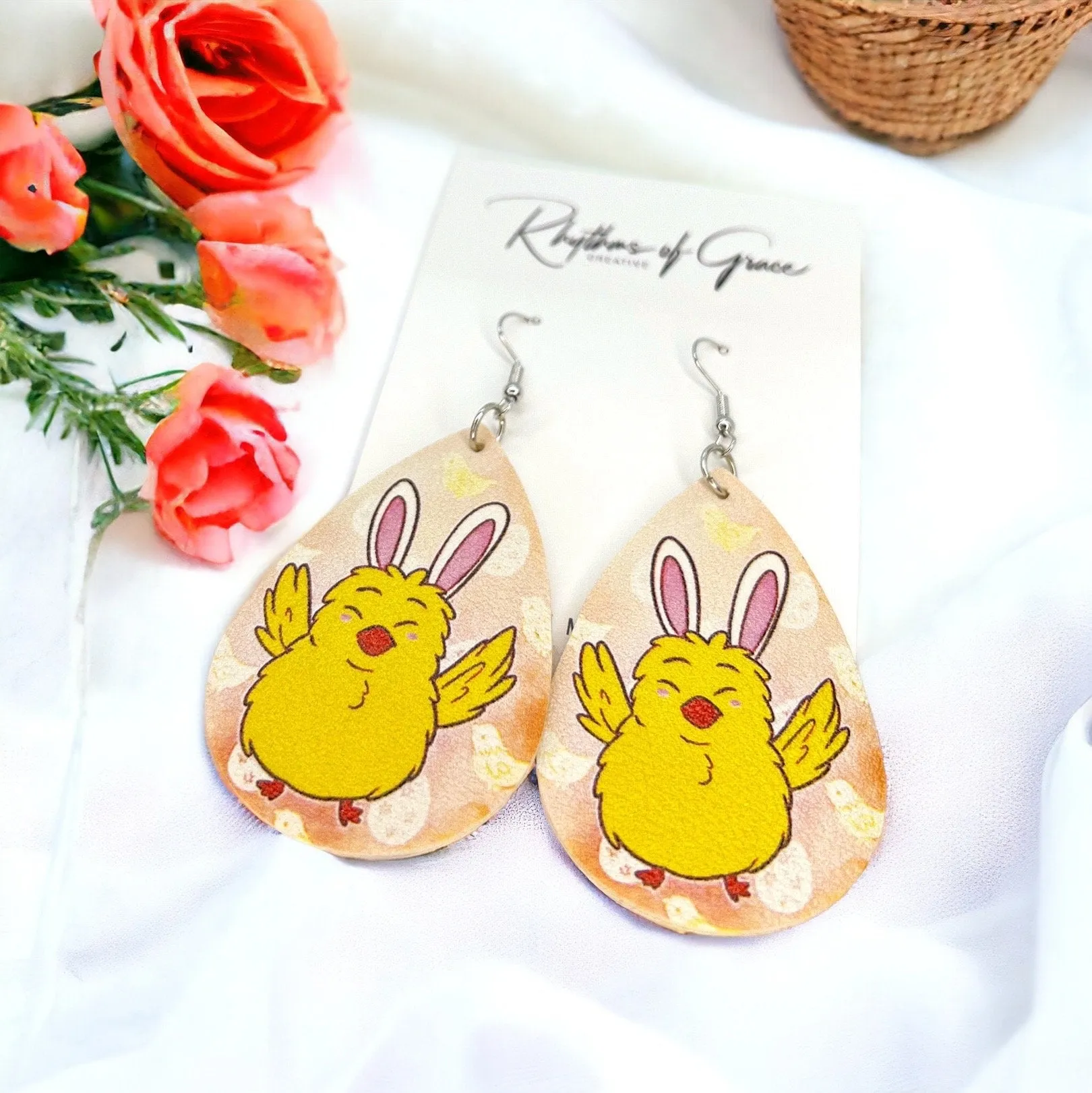 Easter Earrings - Bunny Earrings, Happy Easter, Easter Bunny, Easter Accessories, Easter Egg, Easter Accessories, Easter Basket, Chickadee