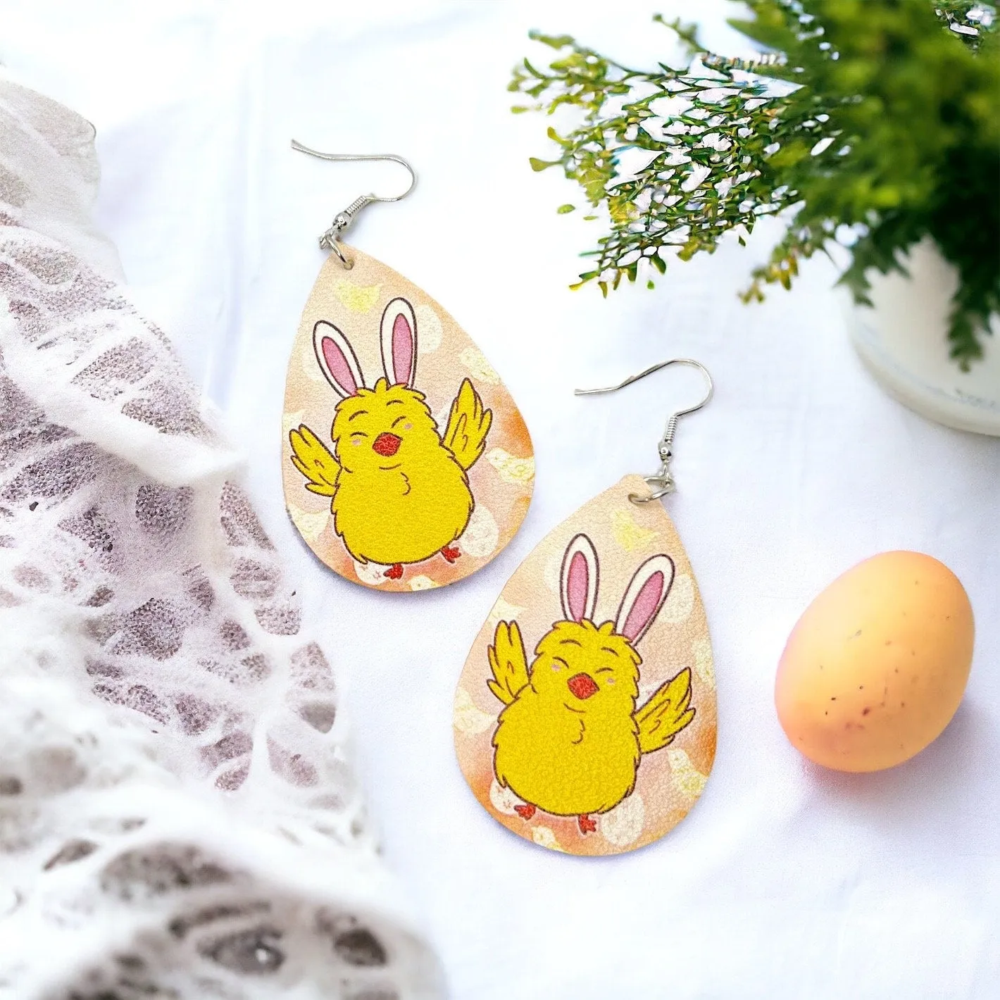 Easter Earrings - Bunny Earrings, Happy Easter, Easter Bunny, Easter Accessories, Easter Egg, Easter Accessories, Easter Basket, Chickadee