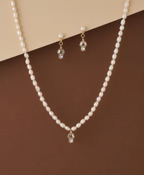 Elegant Real Pearl Necklace Set