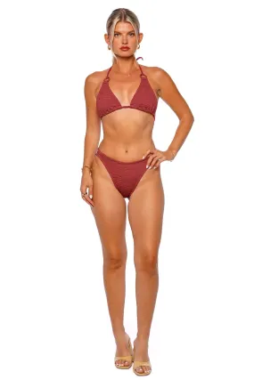 Eva Metallic Rosewood Triangle Bikini Set