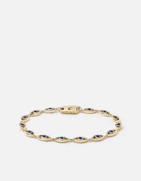 Evil Eye Bracelet, Gold Vermeil w/Spinels