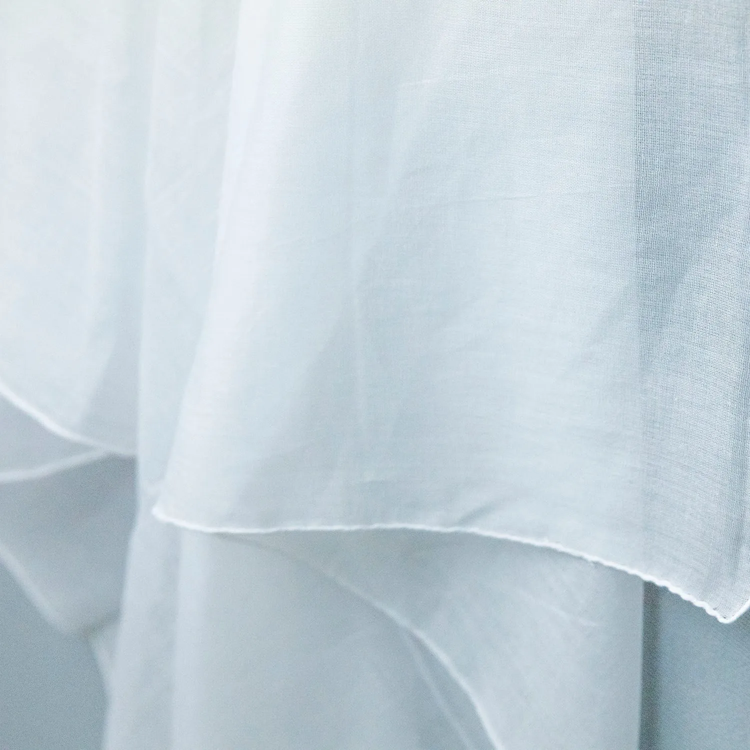 Fine Sheer White Cotton Muslin Handkerchief