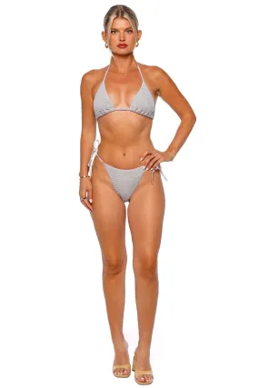 Gina Metallic Grey Triangle Bikini Set