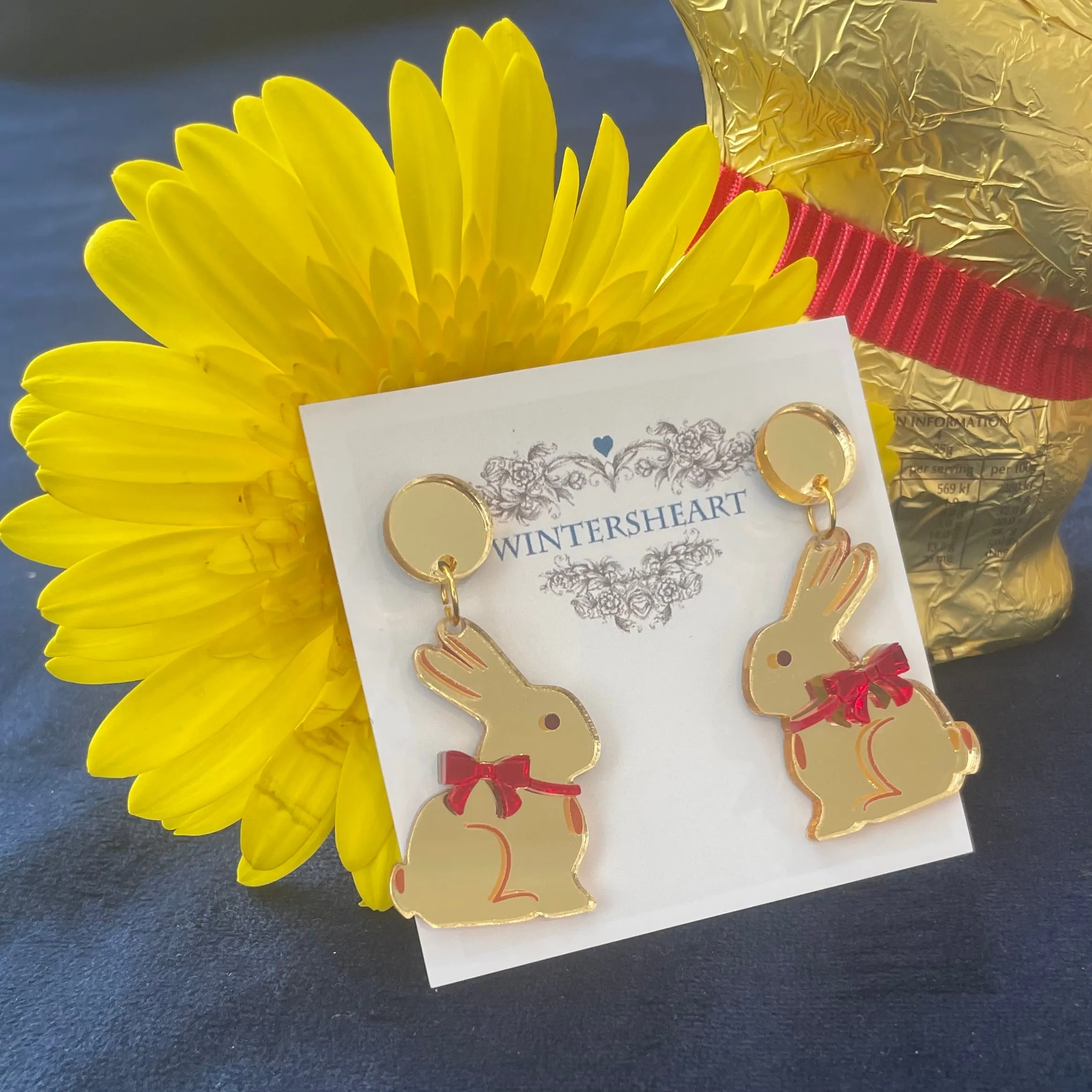 Gold bunny - Earrings - Set of 2