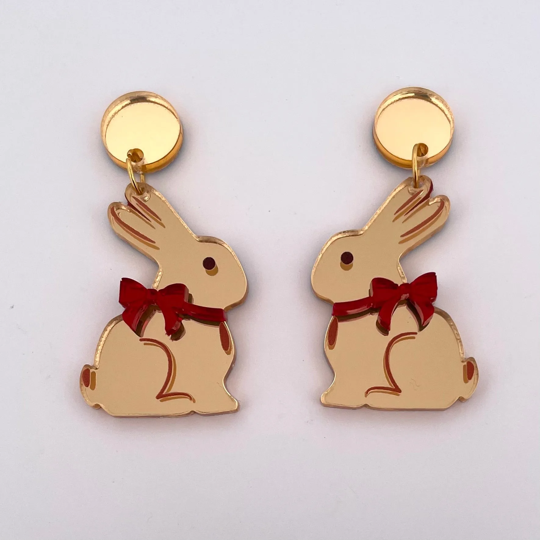 Gold bunny - Earrings - Set of 2