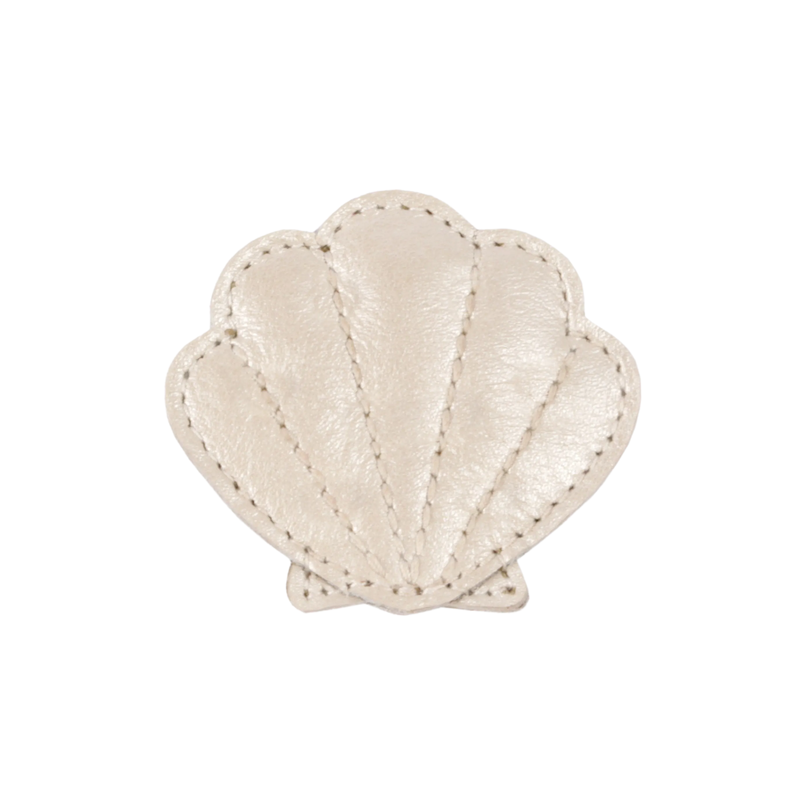 Gurt Hairclip | Scallop | Off White Metallic Leather