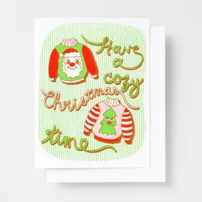 Have a Cozy Xmas Time Risograph Card