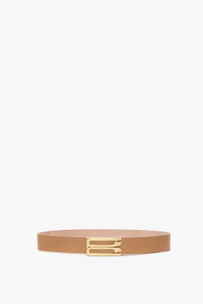 Jumbo Frame Belt In Camel Leather