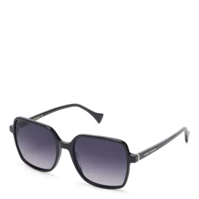 La Villette Rene black square sunglasses with black lenses gradient